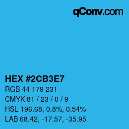 Color code: HEX #2CB3E7 | qconv.com