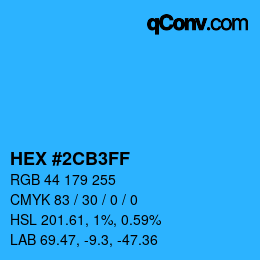Color code: HEX #2CB3FF | qconv.com