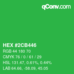 Color code: HEX #2CB446 | qconv.com