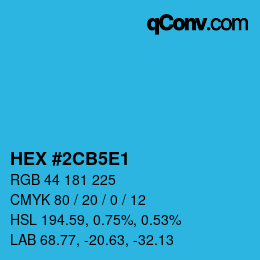 Color code: HEX #2CB5E1 | qconv.com