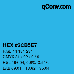 Farbcode: HEX #2CB5E7 | qconv.com