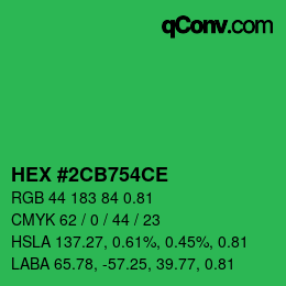颜色代码: HEX #2CB754CE | qconv.com