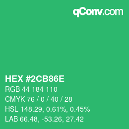 Color code: HEX #2CB86E | qconv.com