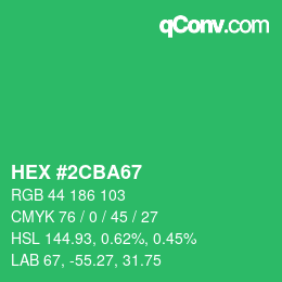 Color code: HEX #2CBA67 | qconv.com