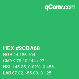 Color code: HEX #2CBA68 | qconv.com