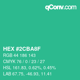 Color code: HEX #2CBA8F | qconv.com