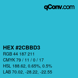 Color code: HEX #2CBBD3 | qconv.com