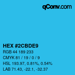 Color code: HEX #2CBDE9 | qconv.com
