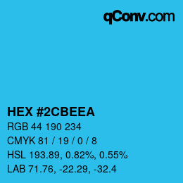 Color code: HEX #2CBEEA | qconv.com