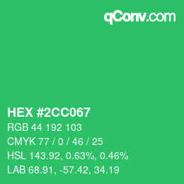 Color code: HEX #2CC067 | qconv.com