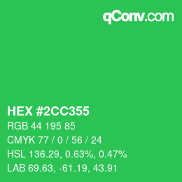カラーコード: HEX #2CC355 | qconv.com
