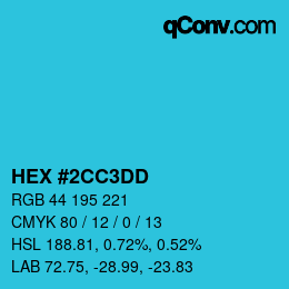 カラーコード: HEX #2CC3DD | qconv.com