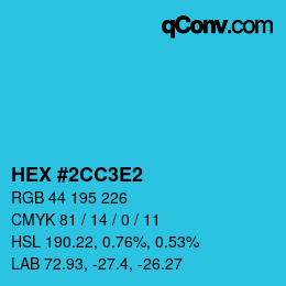Color code: HEX #2CC3E2 | qconv.com