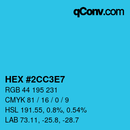 Color code: HEX #2CC3E7 | qconv.com