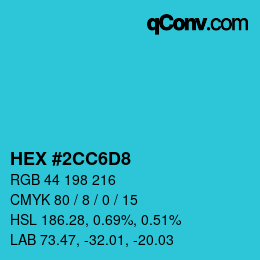 Color code: HEX #2CC6D8 | qconv.com