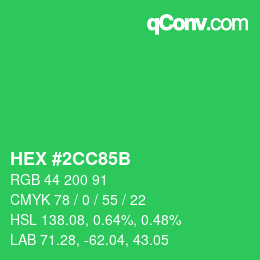 Color code: HEX #2CC85B | qconv.com