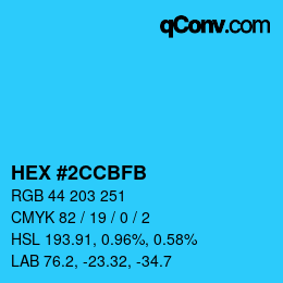 Color code: HEX #2CCBFB | qconv.com