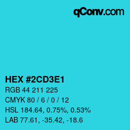 Color code: HEX #2CD3E1 | qconv.com