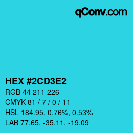 Color code: HEX #2CD3E2 | qconv.com