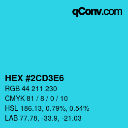 Color code: HEX #2CD3E6 | qconv.com