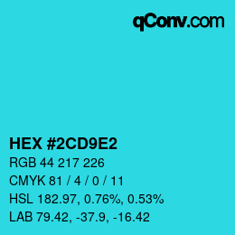 颜色代码: HEX #2CD9E2 | qconv.com