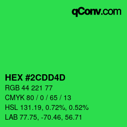 カラーコード: HEX #2CDD4D | qconv.com