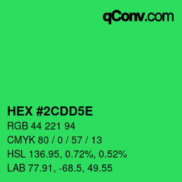 カラーコード: HEX #2CDD5E | qconv.com
