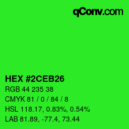 Color code: HEX #2CEB26 | qconv.com