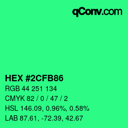 Color code: HEX #2CFB86 | qconv.com