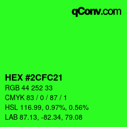 Código de color: HEX #2CFC21 | qconv.com