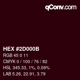 Color code: HEX #2D000B | qconv.com