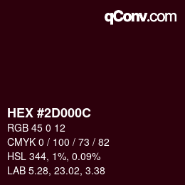 Color code: HEX #2D000C | qconv.com