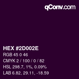 Color code: HEX #2D002E | qconv.com