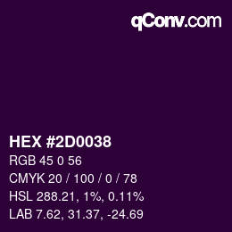 Color code: HEX #2D0038 | qconv.com