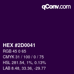 Color code: HEX #2D0041 | qconv.com