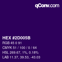 Color code: HEX #2D005B | qconv.com