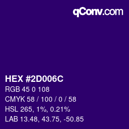 Color code: HEX #2D006C | qconv.com