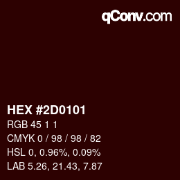 Color code: HEX #2D0101 | qconv.com