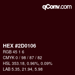 Color code: HEX #2D0106 | qconv.com