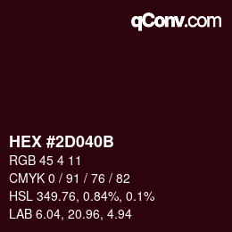 Color code: HEX #2D040B | qconv.com