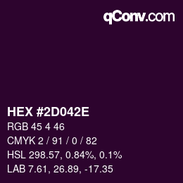 Color code: HEX #2D042E | qconv.com