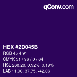 Color code: HEX #2D045B | qconv.com