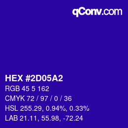 Color code: HEX #2D05A2 | qconv.com