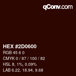 Color code: HEX #2D0600 | qconv.com