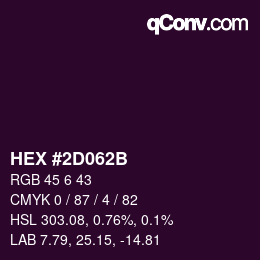 Color code: HEX #2D062B | qconv.com