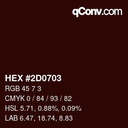Color code: HEX #2D0703 | qconv.com