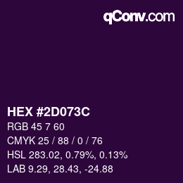 Color code: HEX #2D073C | qconv.com