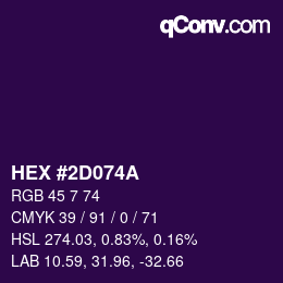 Color code: HEX #2D074A | qconv.com