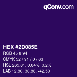 Color code: HEX #2D085E | qconv.com