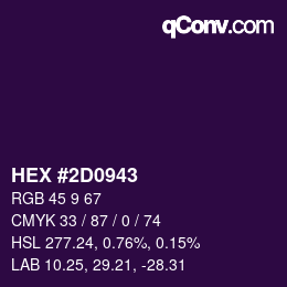 Color code: HEX #2D0943 | qconv.com